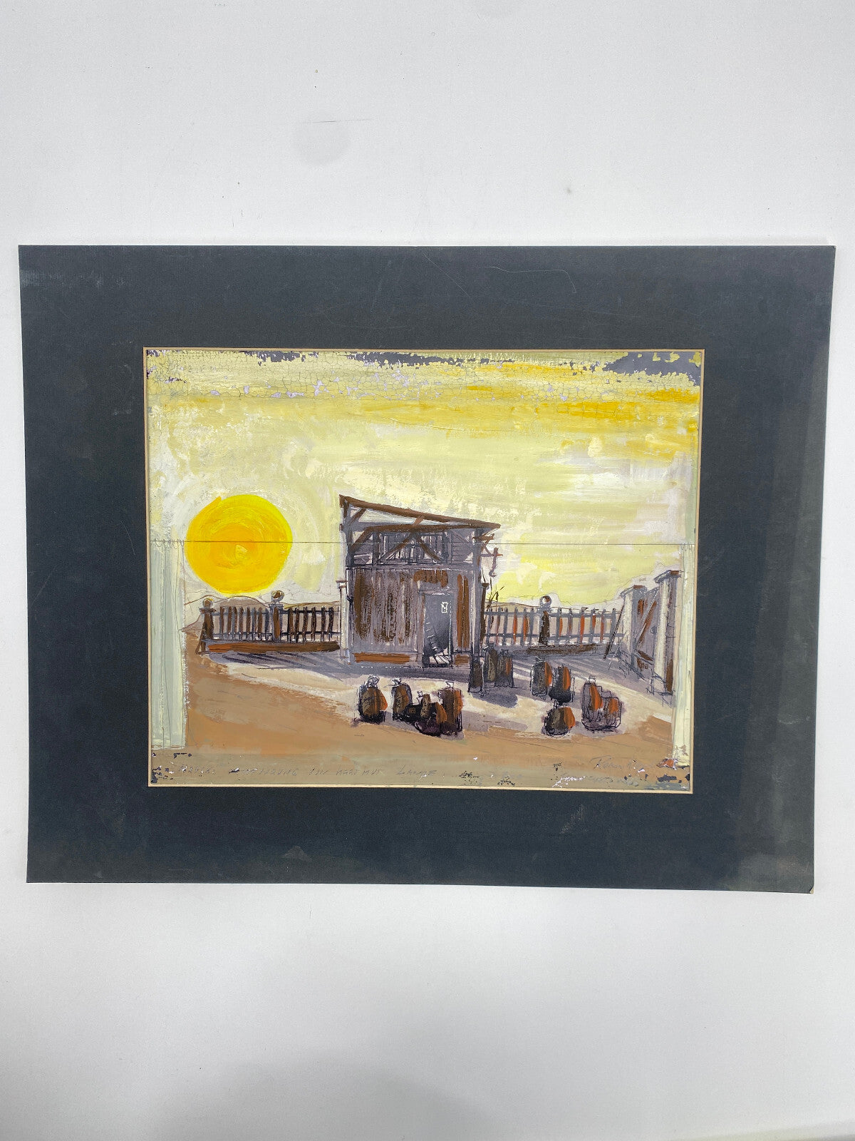 * BILD ACRYL ÖL GEMÄLDE ROMAN WEYL MARSKI URAUFFÜHRUNG 1966 BÜHNENBILD VINTAGE