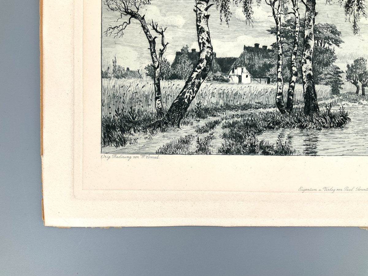 *RADIERUNG W. CONRAD AM STILLEN SEE LANDSCHAFT BERLIN P. SONNTAG
