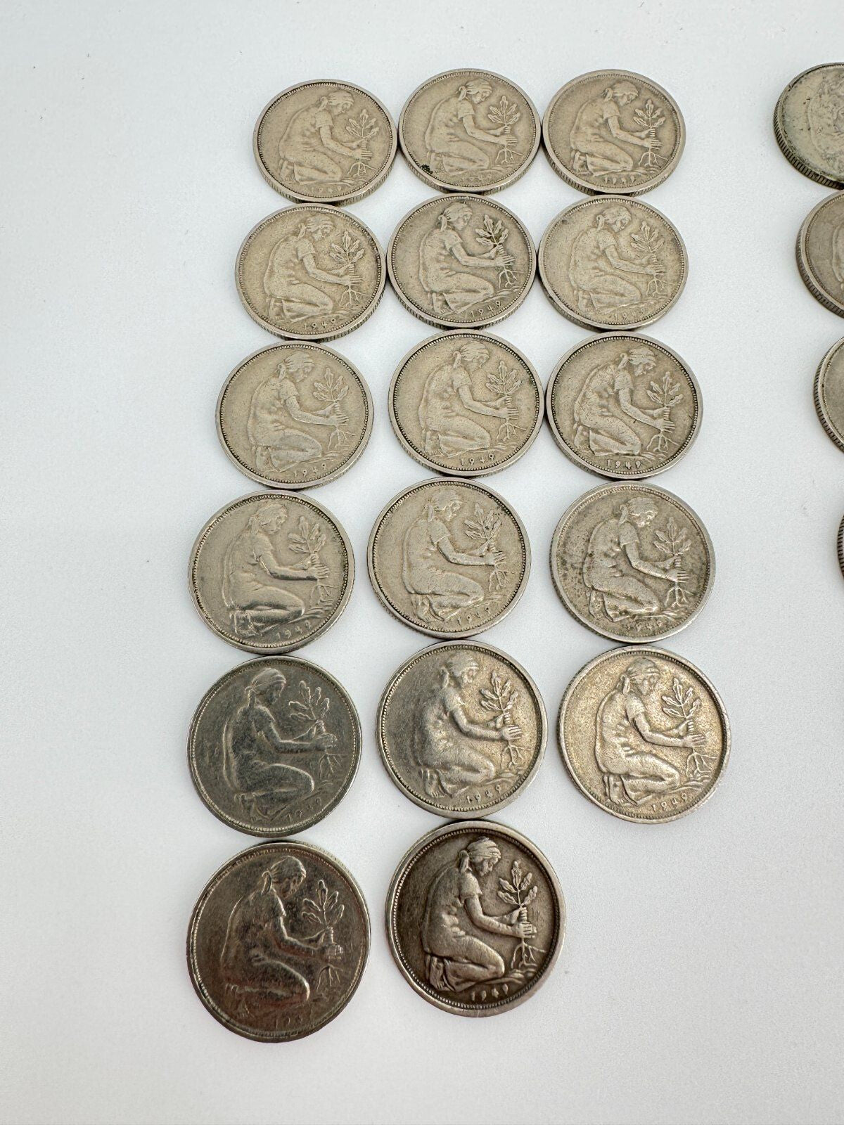 87X BRD 50 PFENNIG MÜNZEN SAMMLUNG 1949 1993 SAMMLERSTÜCKE MARK WEST GERMANY
