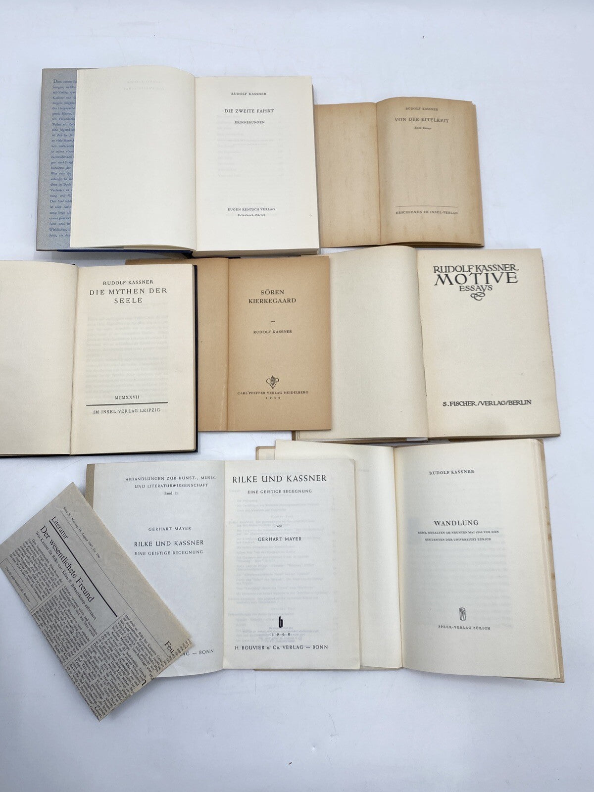 * 24 BÜCHER RUDOLF KASSNER BUCH KONVOLUT SAMMLUNG UNTERSCHRIFT