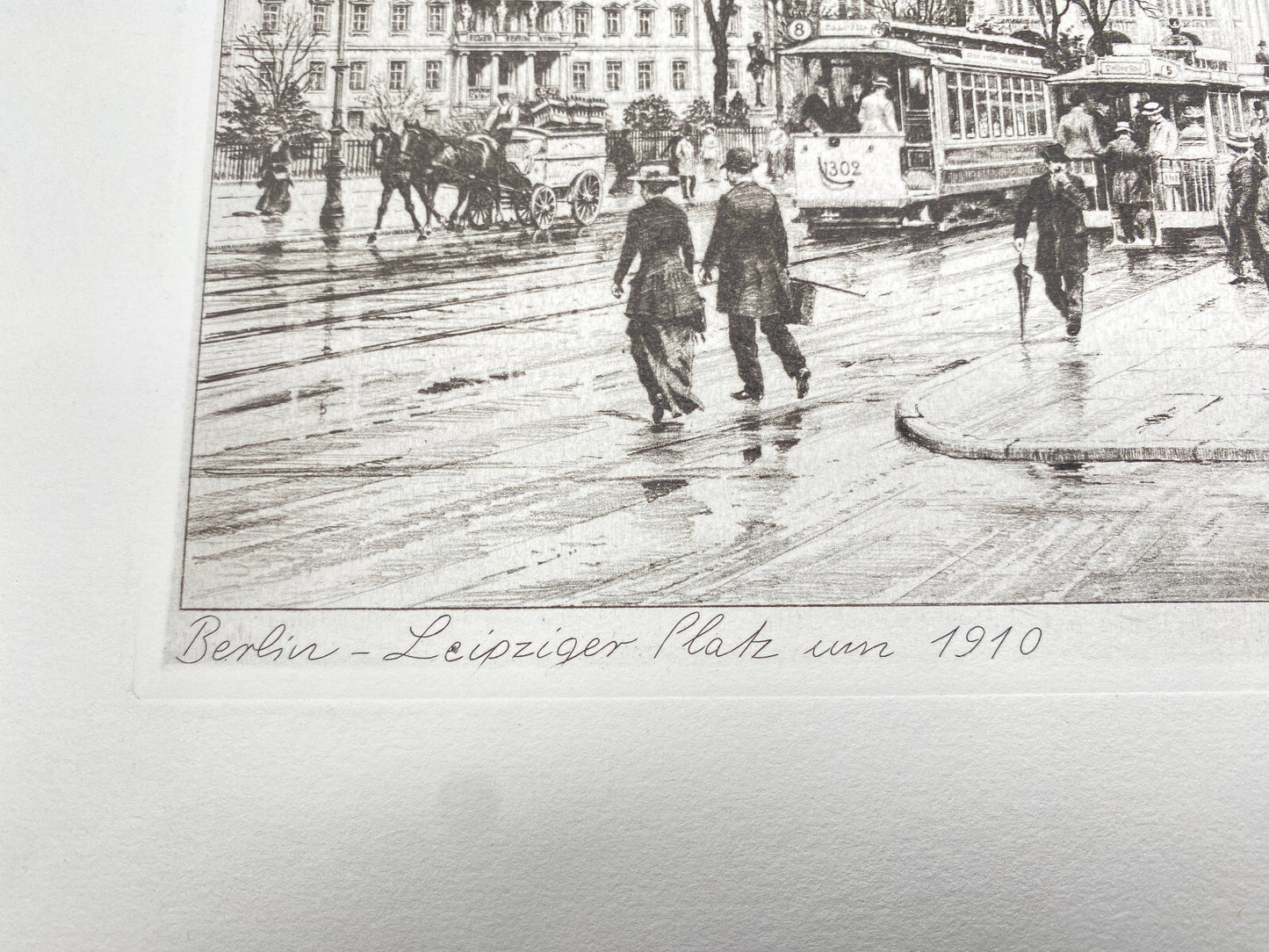 HEINZ WEHLISCH RADIERUNG BERLIN LEIPZIGER PLATZ UM 1910 DRUCKSIGNATUR