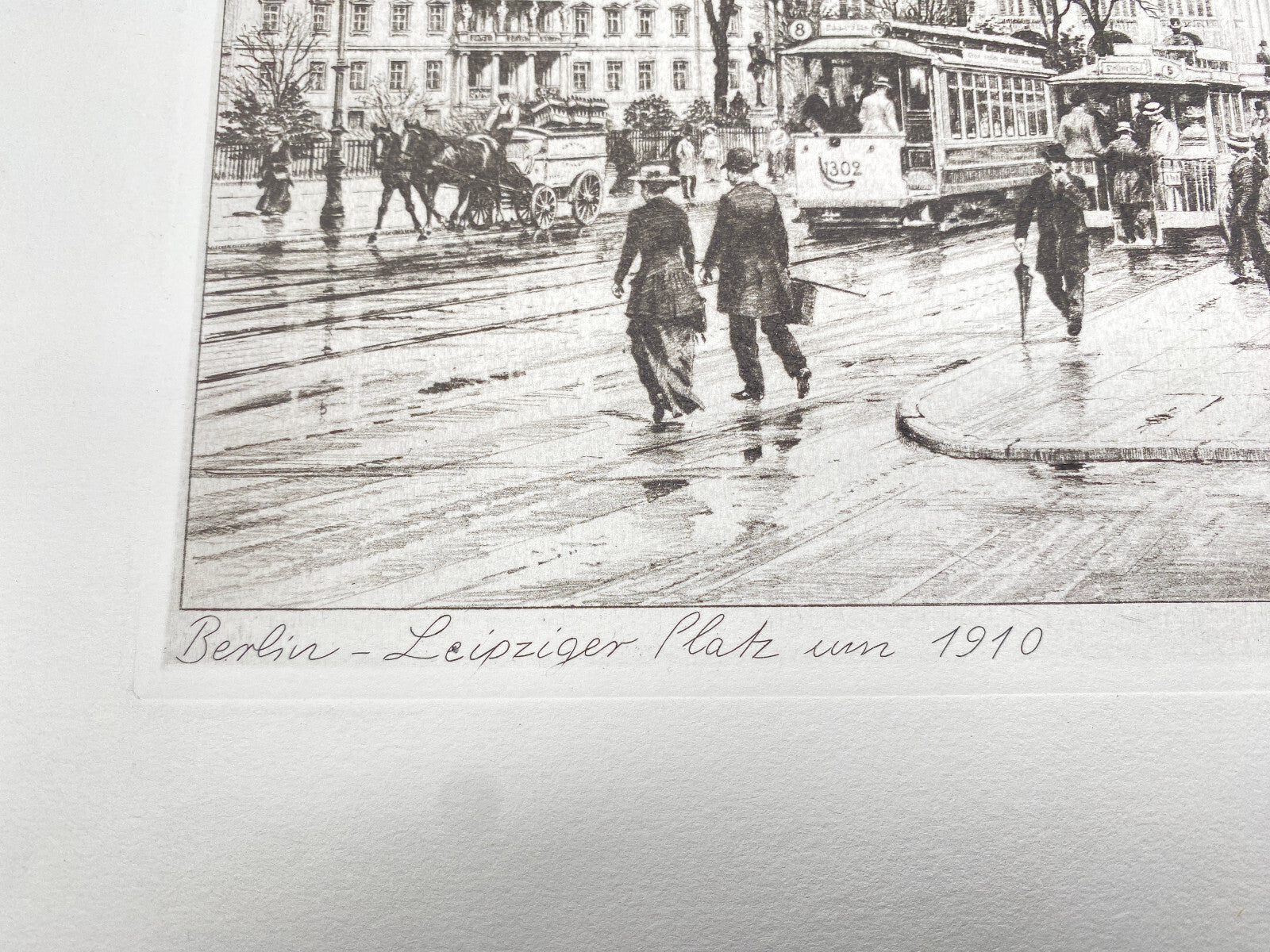 HEINZ WEHLISCH RADIERUNG BERLIN LEIPZIGER PLATZ UM 1910 DRUCKSIGNATUR