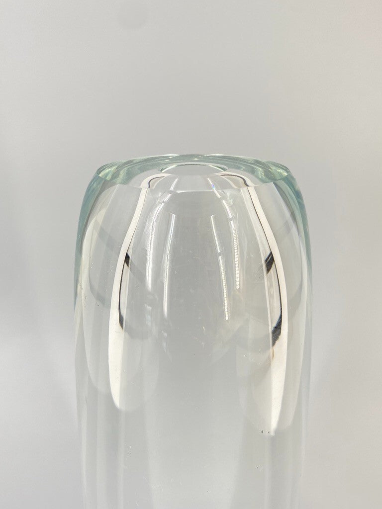 * GLAS VASE KRISTALLGLAS MASSIV DICKES GLAS VINTAGE