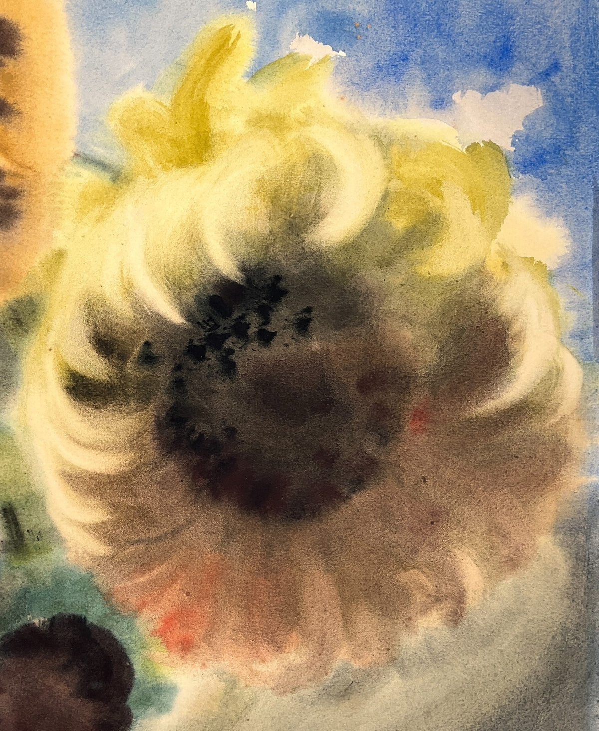 *GEMÄLDE AQUARELL SONNENBLUMEN STILLEBEN 1933 POLNISCH SIGNIERT UNIKAT EXPRESSIO