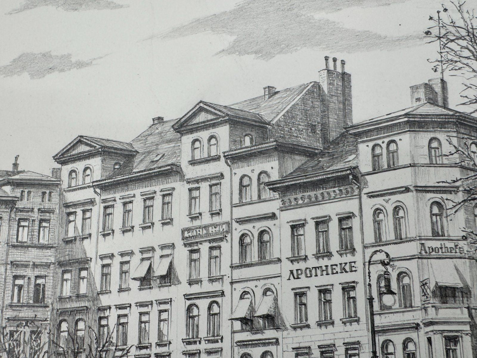 * HEINZ WEHLISCH ZEICHNUNG ORANIENPLATZ BERLIN UM 1912 ANSICHT