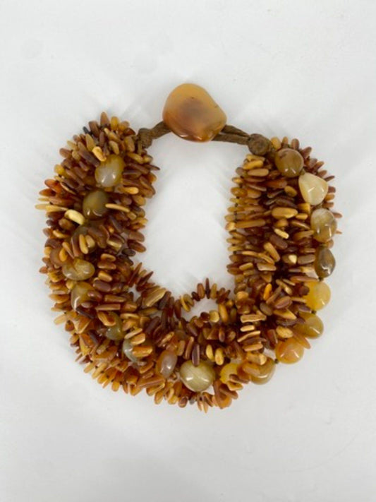 * BERNSTEIN KETTE COLLIER ANTIK UNIKAT AMBER HANDWERKSKUNST