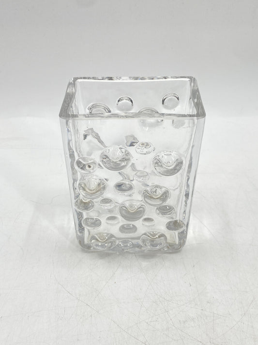 * WMF ERICH JACHMANN BUBBLE VASE GLASVASE GLAS NOPPEN BLOCKVASE VINTAGE 60ER