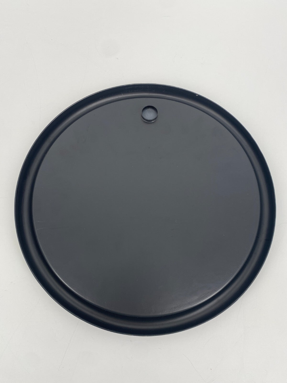 * RUNDER SPIEGEL KUNSTSTOFF SCHWARZ 70ER VINTAGE SPACE AGE MID CENTURY