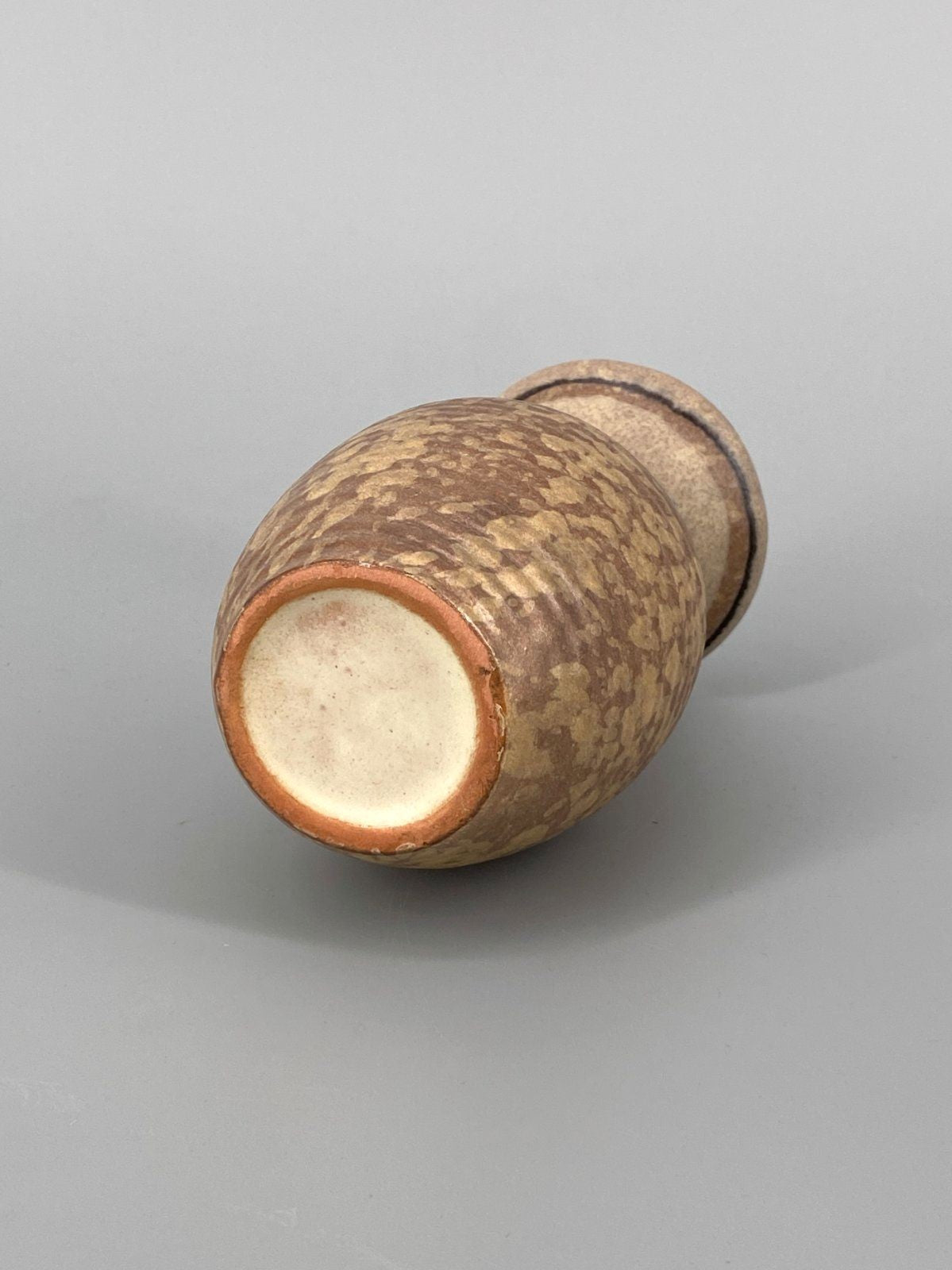 * KLEINE VASE FAT LAVA KERAMIK CREME BRAUN MID CENTURY 70er