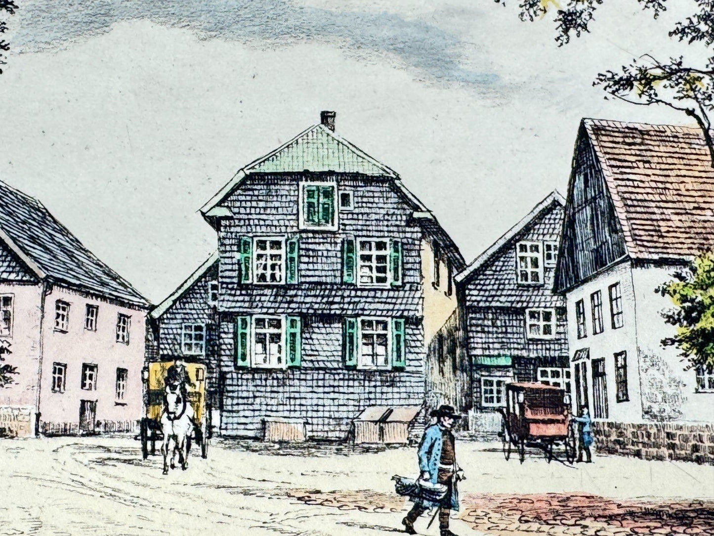 * HEINZ WEHLISCH RADIERUNG VOERDE UM 1900 ANSICHT SIGNIERT