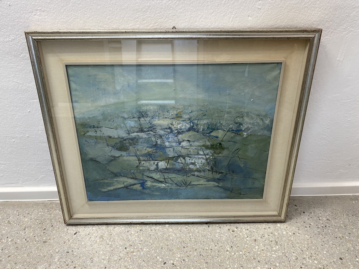 GEMÄLDE ÖLGEMÄLDE ABSTRAKTE LANDSCHAFT ITALIEN DORF ANTONIO PEZZOTTA