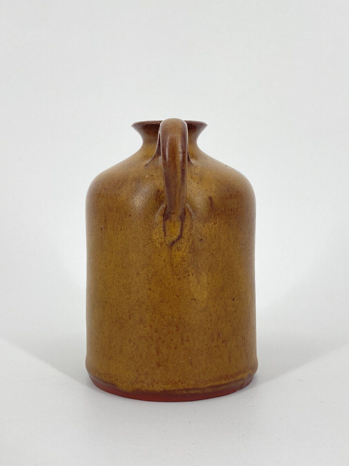 * KLEINE STUDIOKERAMIK KRUG VASE MIT HENKEL BRAUN VINTAGE