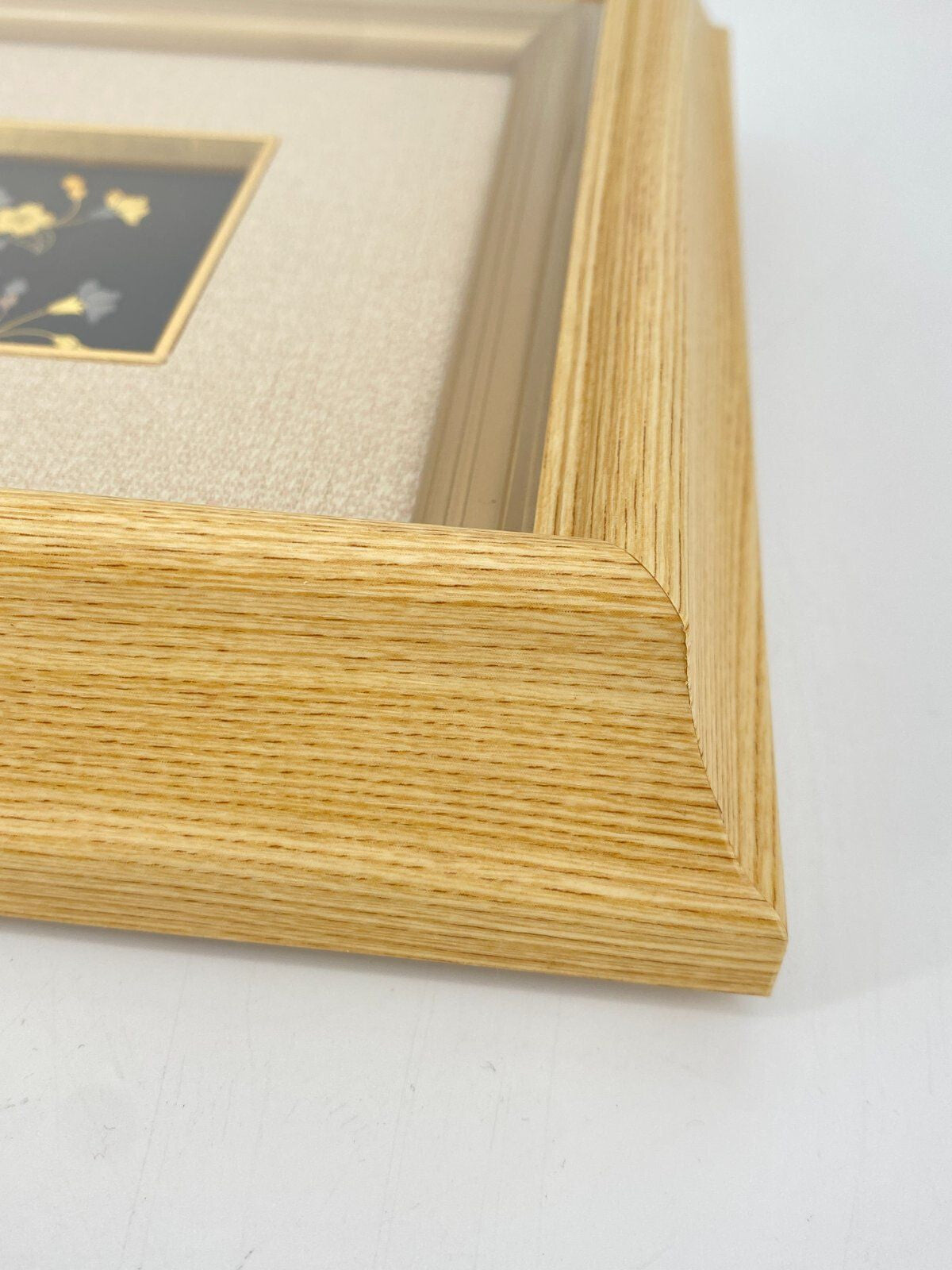* GEMÄLDE BILD HIGO INLAY INTARSIEN DAMASK 24 KARAT GOLD BLUMEN HISO JAPAN