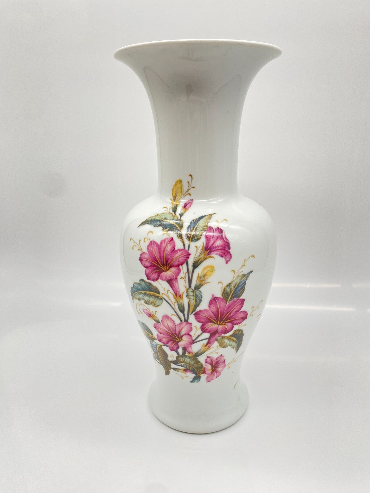 AK KAISER PORZELLAN VASE LILIANE BLUMENDEKOR K NOSSEK HÖHE 34 CM 70ER VINTAGE