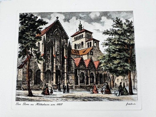 * HEINZ WEHLISCH RADIERUNG DOM ZU HILDESHEIM UM 1860 ANSICHT