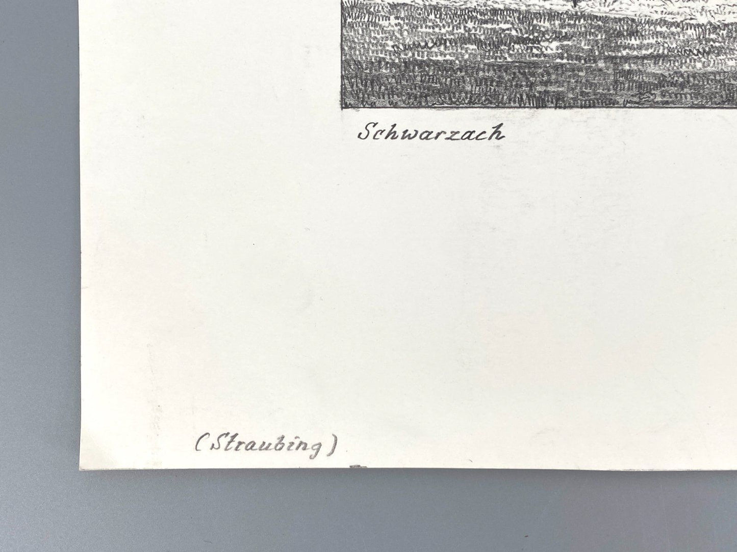 * HEINZ WEHLISCH ZEICHNUNG SCHWARZACH STRAUBING ANSICHT SIGNIERT
