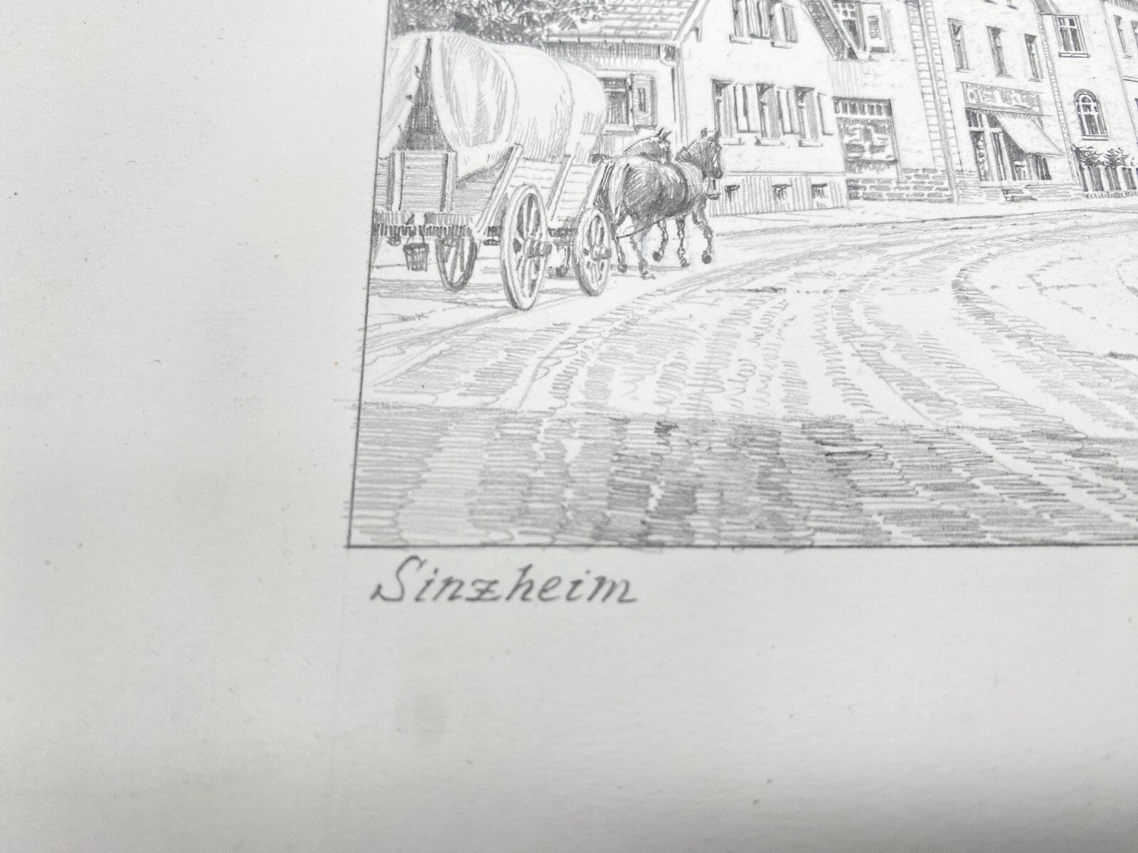 DEUTSCHER KÜNSTLER HEINZ WEHLISCH ZEICHNUNG SINZHEIM HANDSIGNIERT