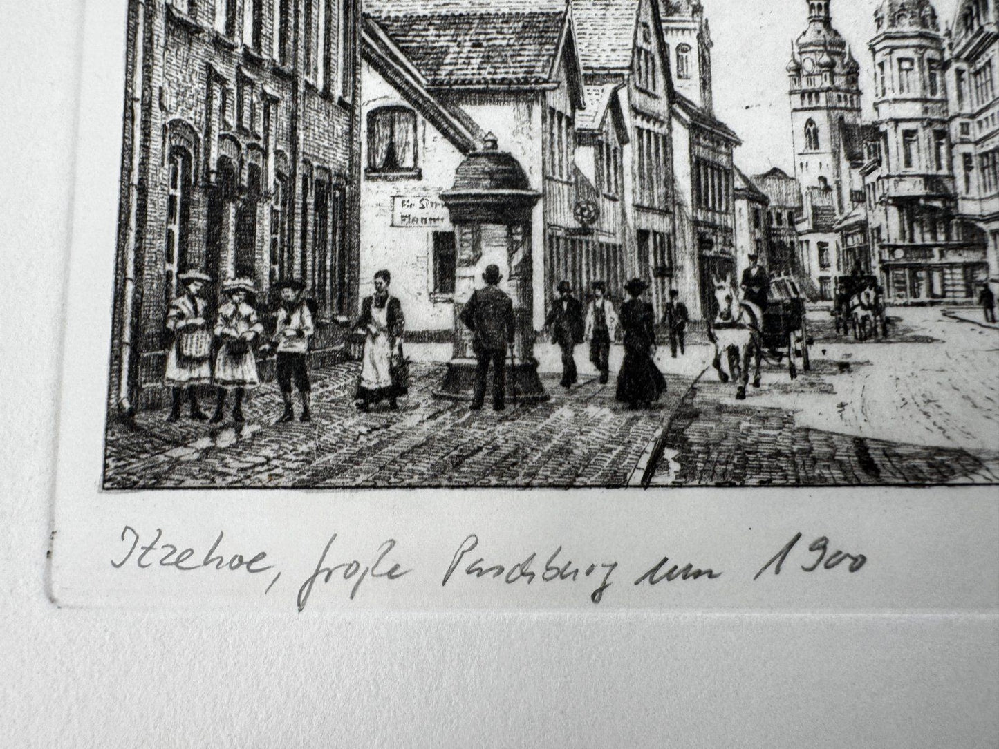 * HEINZ WEHLISCH RADIERUNG ITZEHOE GROßE PAASCHBURG UM 1900 ANSI