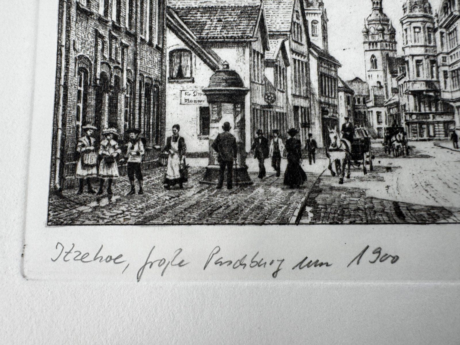* HEINZ WEHLISCH RADIERUNG ITZEHOE GROßE PAASCHBURG UM 1900 ANSI