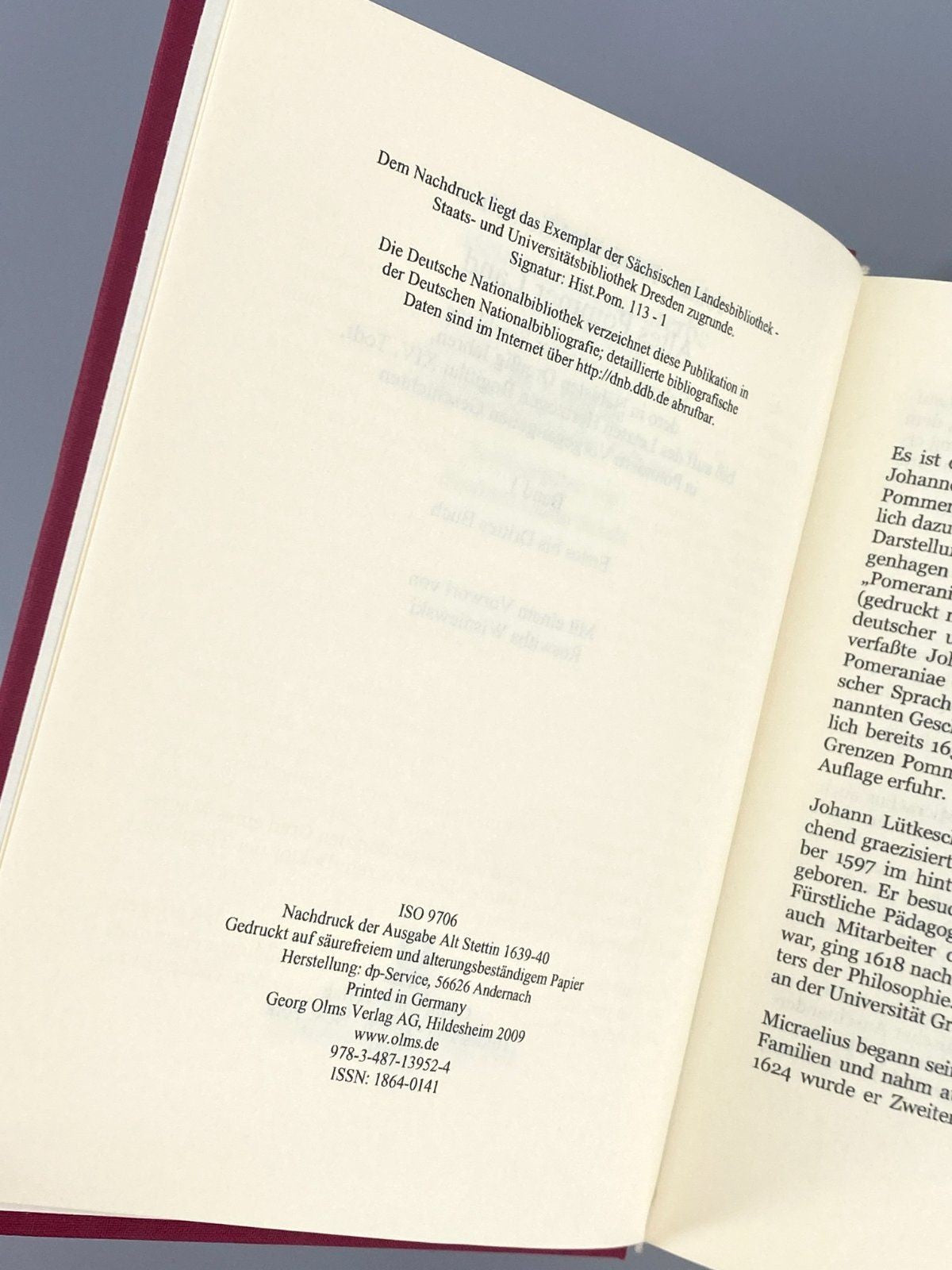 *BUCH MICRAELIUS ALTES POMMER LAND ROSWITHA WISNIEWSKI GEORG OLMS