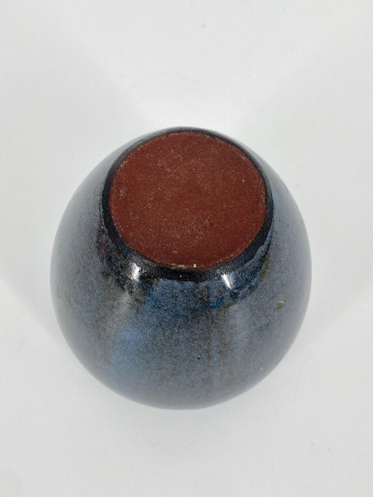 * KLEINE VASE STUDIOKERAMIK KERAMIK BLAU SIGNIERT VINTAGE GLASUR