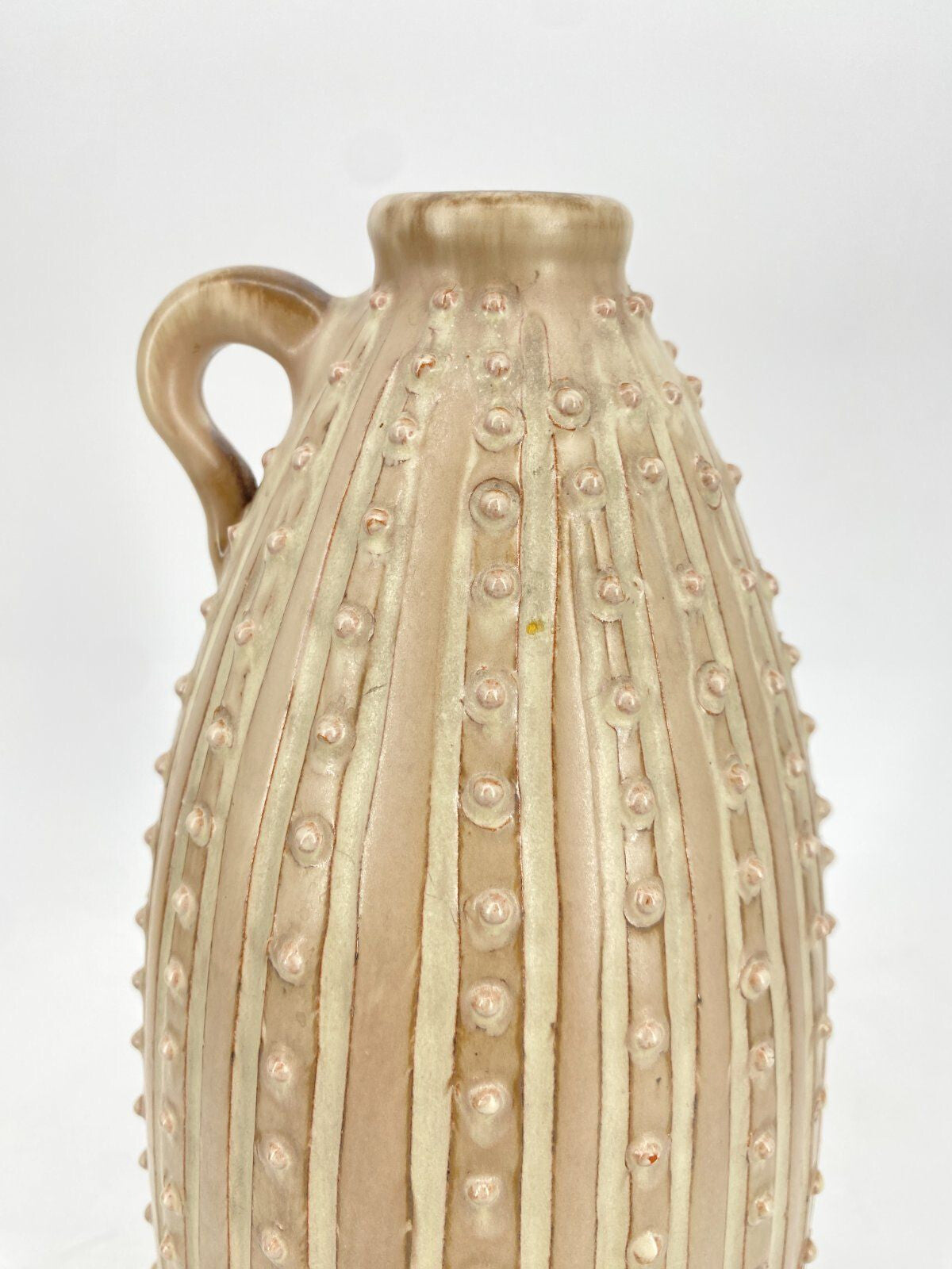 * VASE KERAMIK STUDIOKERAMIK VINTAGE GROß BEIGE FLASCHE