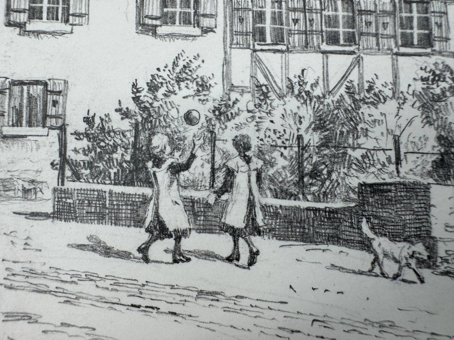 * HEINZ WEHLISCH ZEICHNUNG ONSTMETTINGEN KIRCHE 1910 ANSICHT SIGN