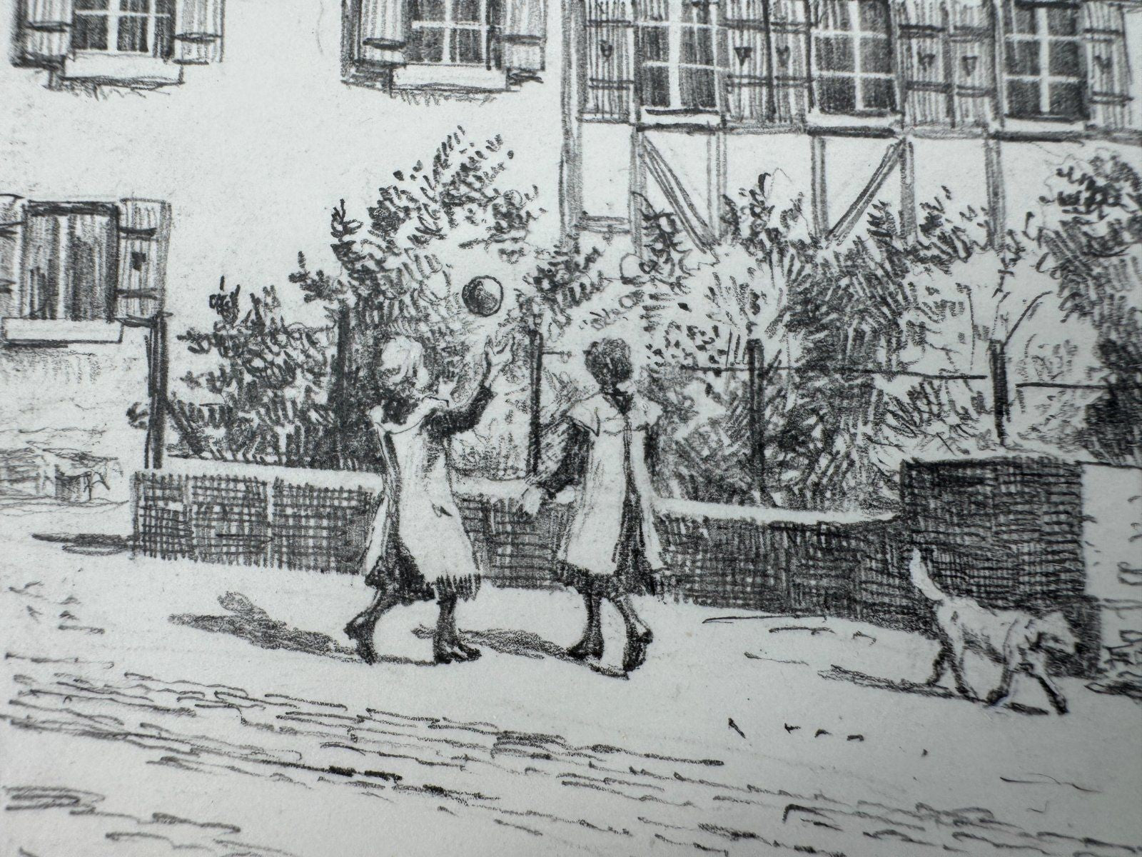* HEINZ WEHLISCH ZEICHNUNG ONSTMETTINGEN KIRCHE 1910 ANSICHT SIGN