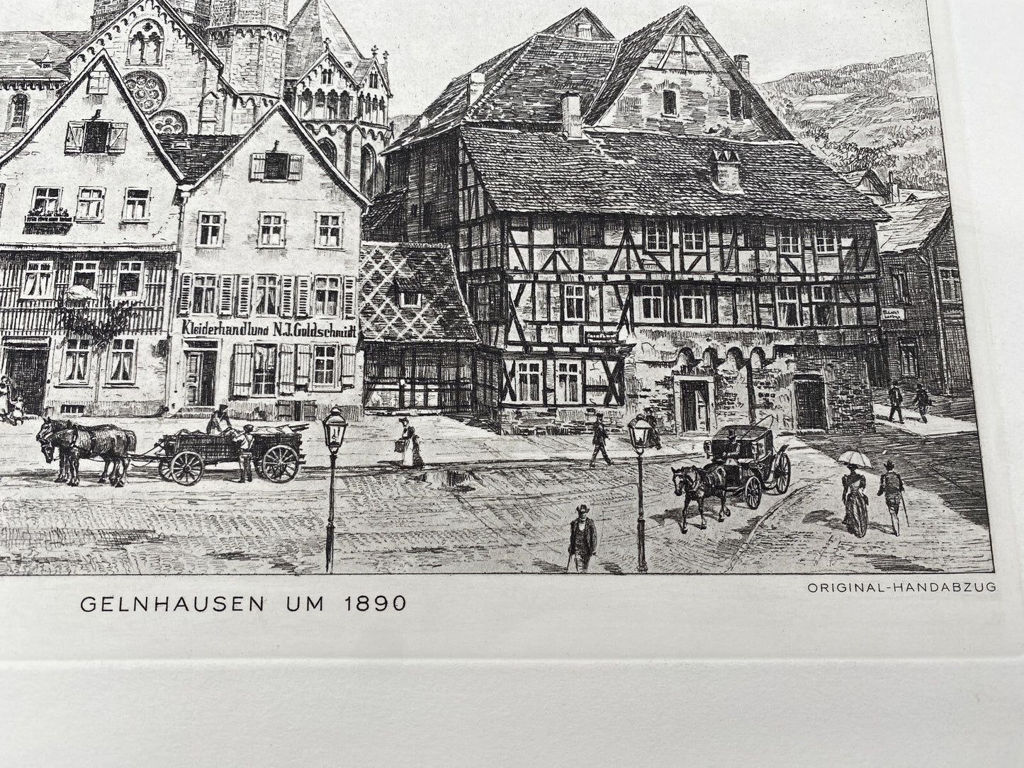 DEUTSCHER KÜNSTLER HEINZ WEHLISCH RADIERUNG GELHAUSEN UM 1890 ORIGINAL HANDABZUG