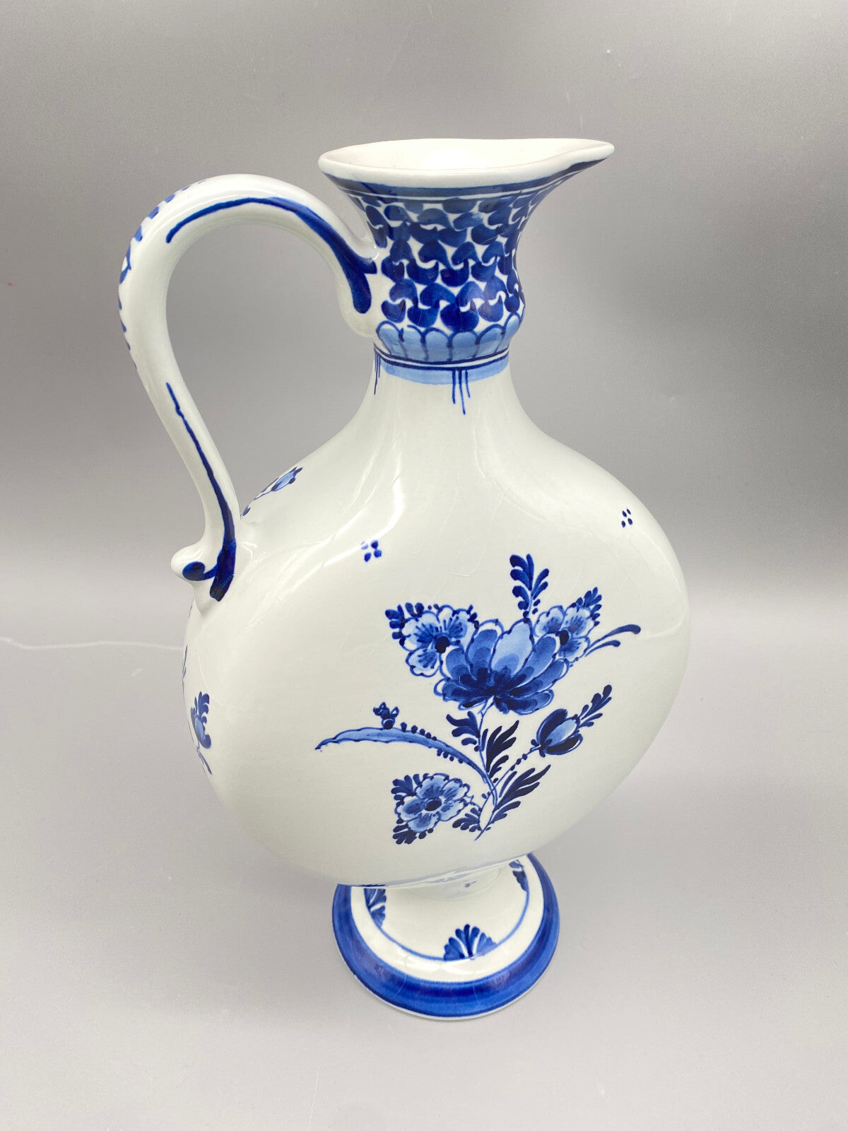 DE PORCELEYNE FLES FAYENCE VASE KRUG ROYAL DELFT BLAU HANDBEMALT STEMPELMARKE