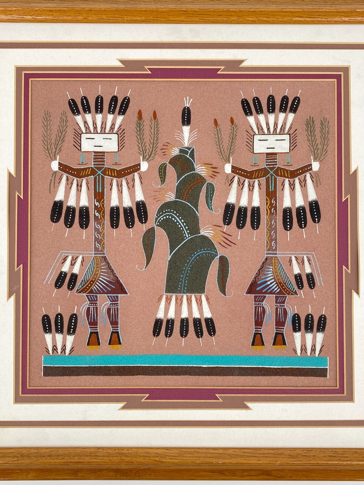 * GEMÄLDE  NAVAJO SANDMALEREI KUNST NATIVE AMERICAN USA STAMMESKUNST ORIGINAL