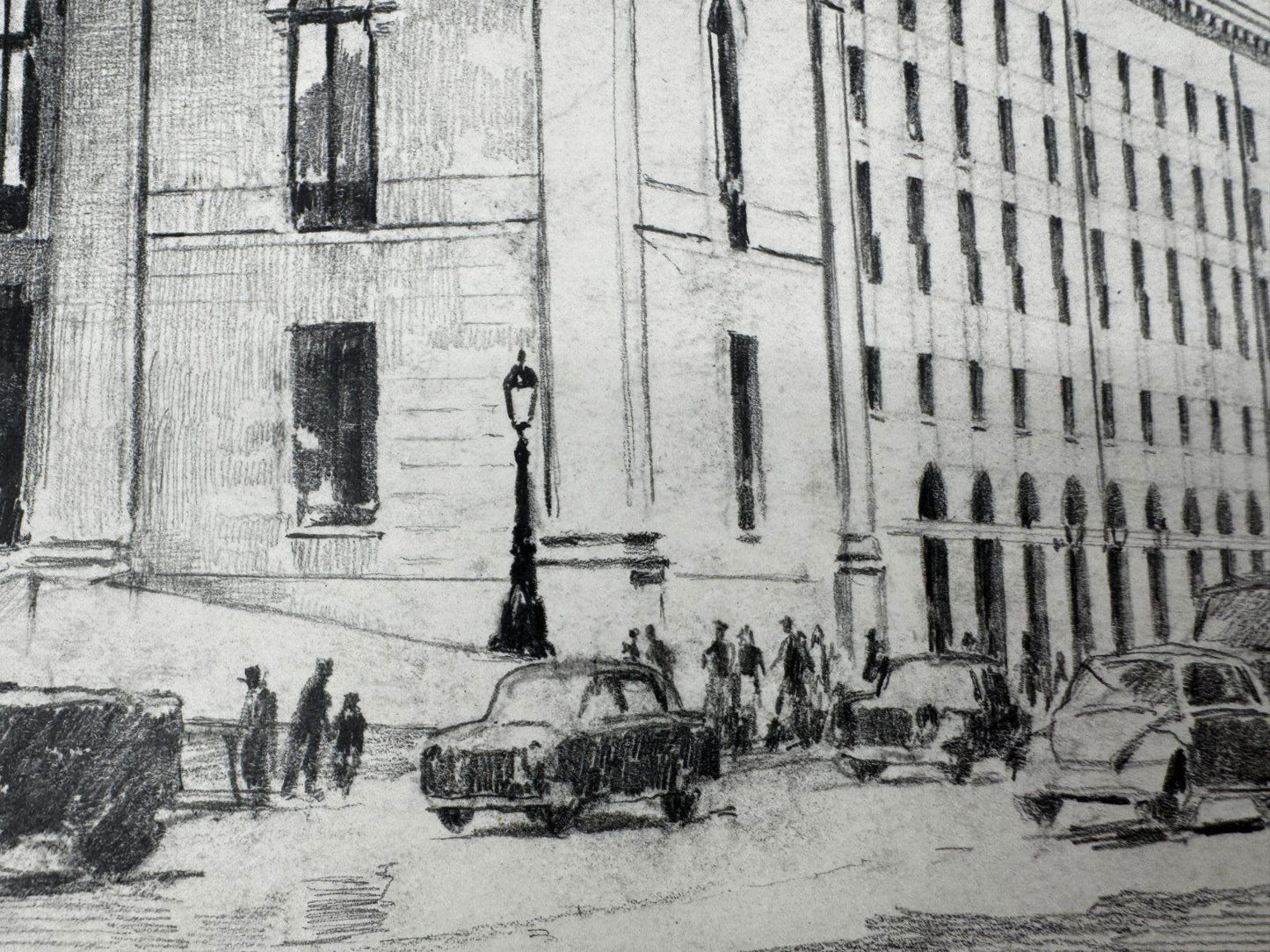 * HEINZ WEHLISCH ORIGINAL ZEICHNUNG NATIONALTHEATER MÜNCHEN ANSICHT