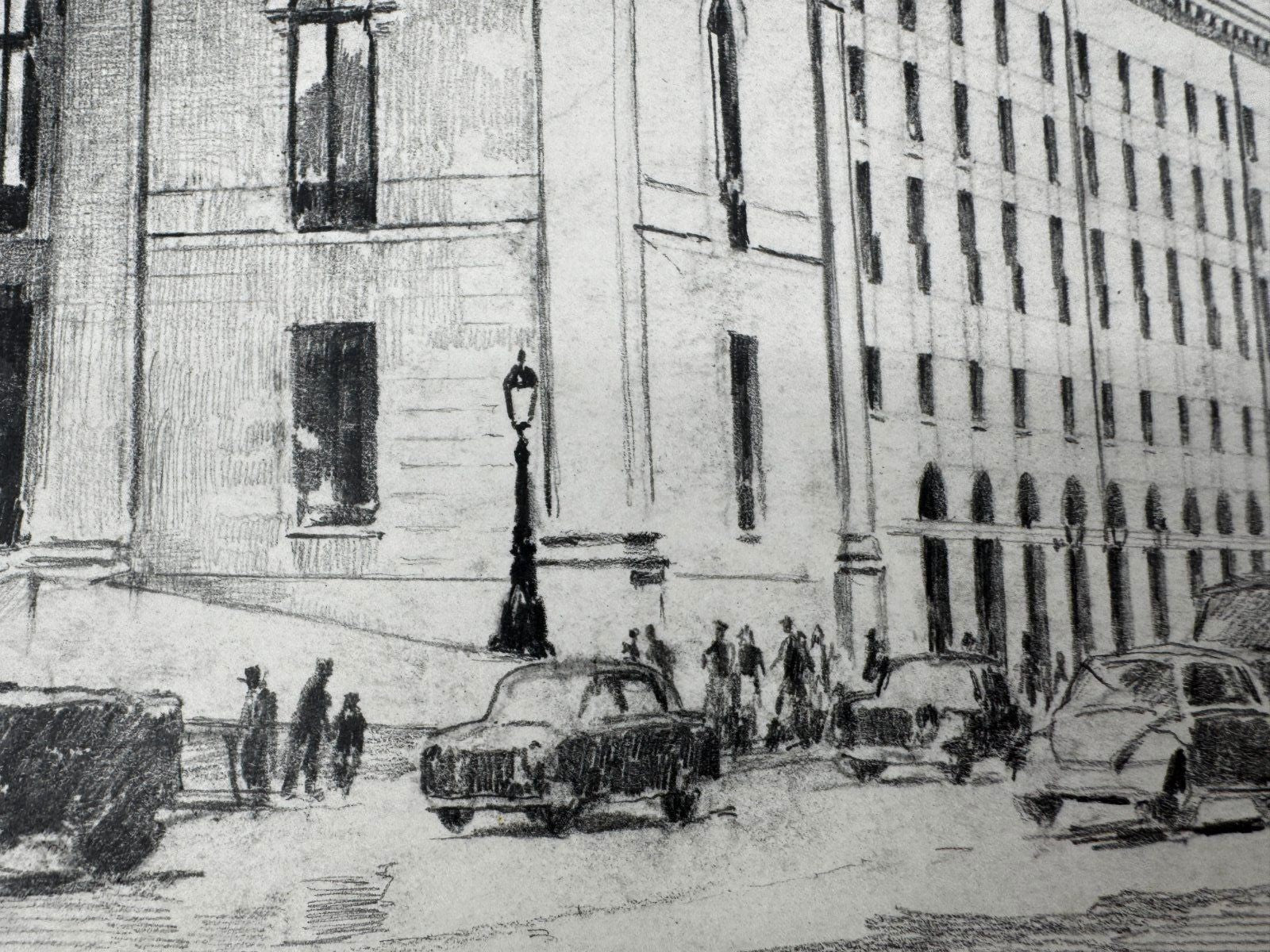 * HEINZ WEHLISCH ORIGINAL ZEICHNUNG NATIONALTHEATER MÜNCHEN ANSICHT