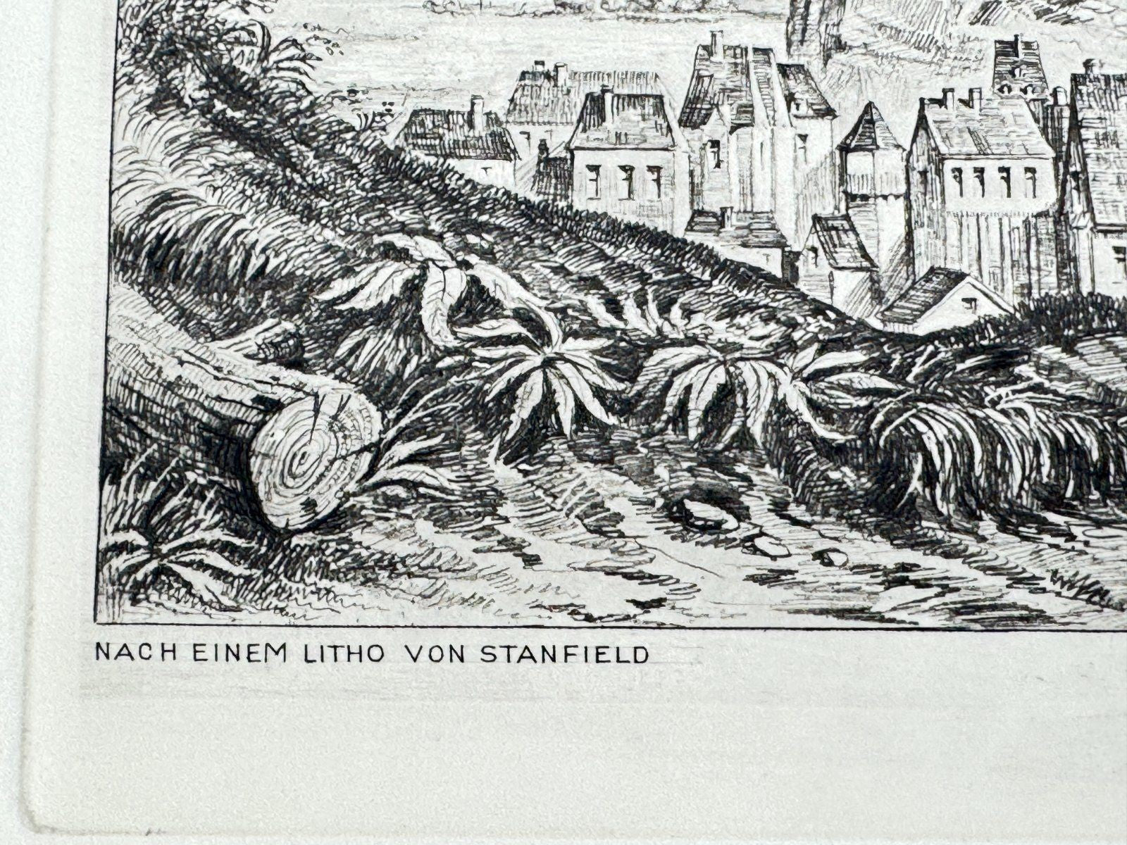 * HEINZ WEHLISCH RADIERUNG TRARBACH 1840 ANSICHT SIGNIERT