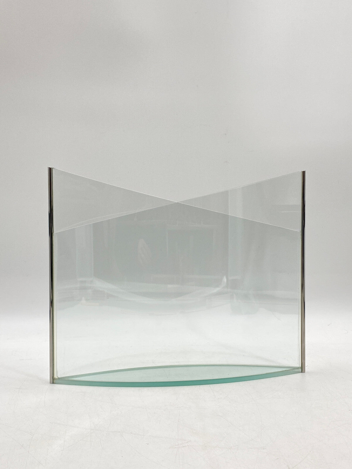 * KUNSTVOLLE VASE GLAS GLASVASE EDELSTAHL MID CENTURY DESIGN