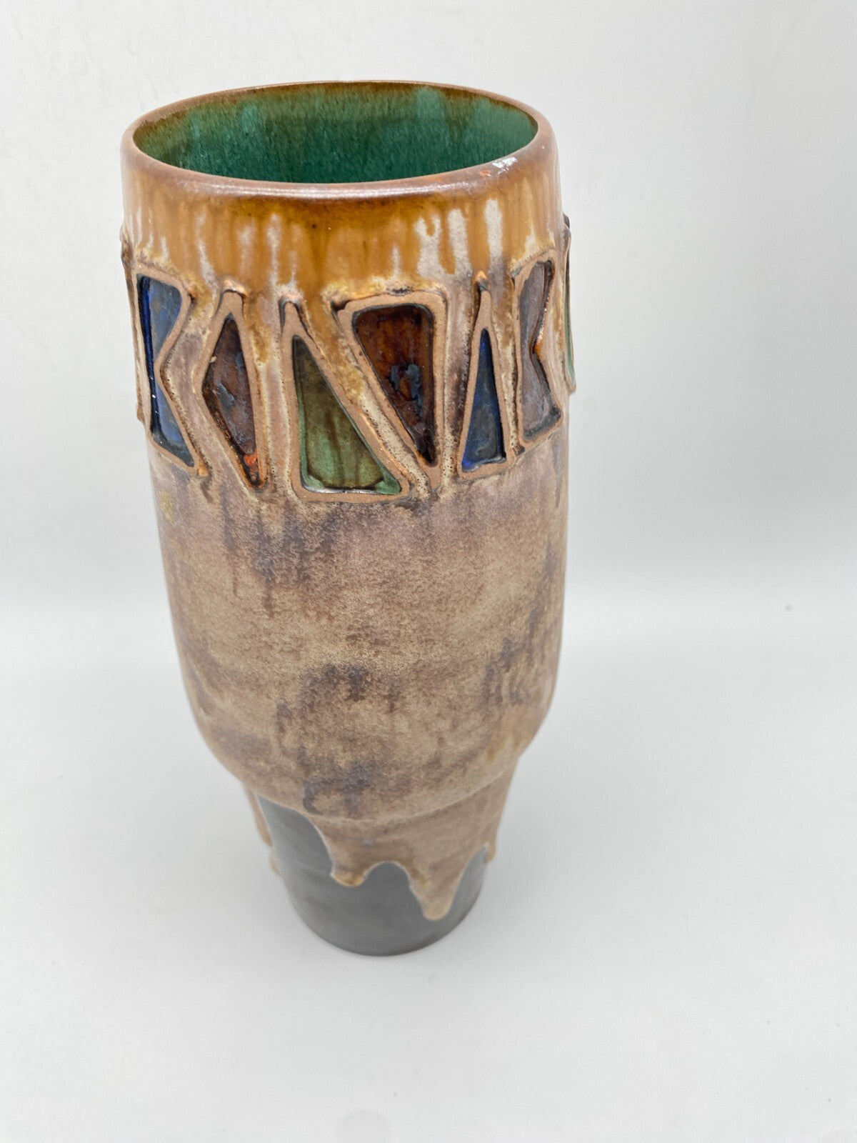 BLUMENVASE EL PASO 109 KERAMIK CERAMANO H. WELLING WEST GERMANY 60er FAT LAVA MI