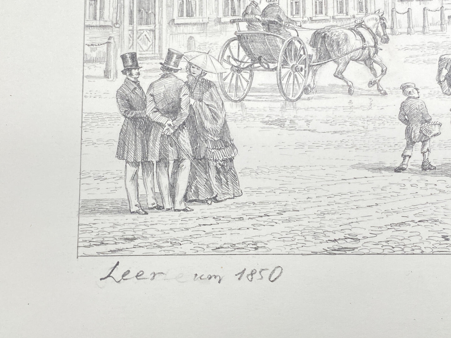 DEUTSCHER KÜNSTLER HEINZ WEHLISCH ZEICHNUNG LEER UM 1850 HANDSIGNIERT