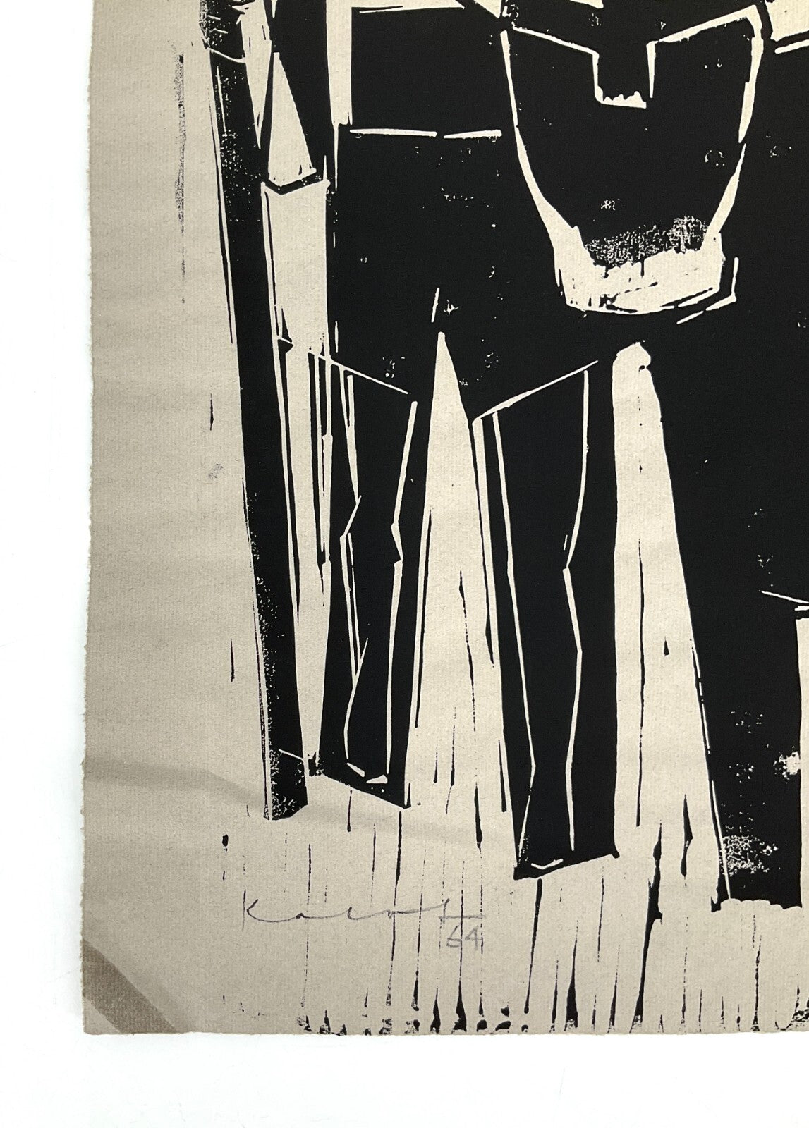 *LINOLSCHNITT WALTER KALOT ALMABTRIEB SIGNIERT 1964 GRAFIK ORIGINAL EXPRESSIV
