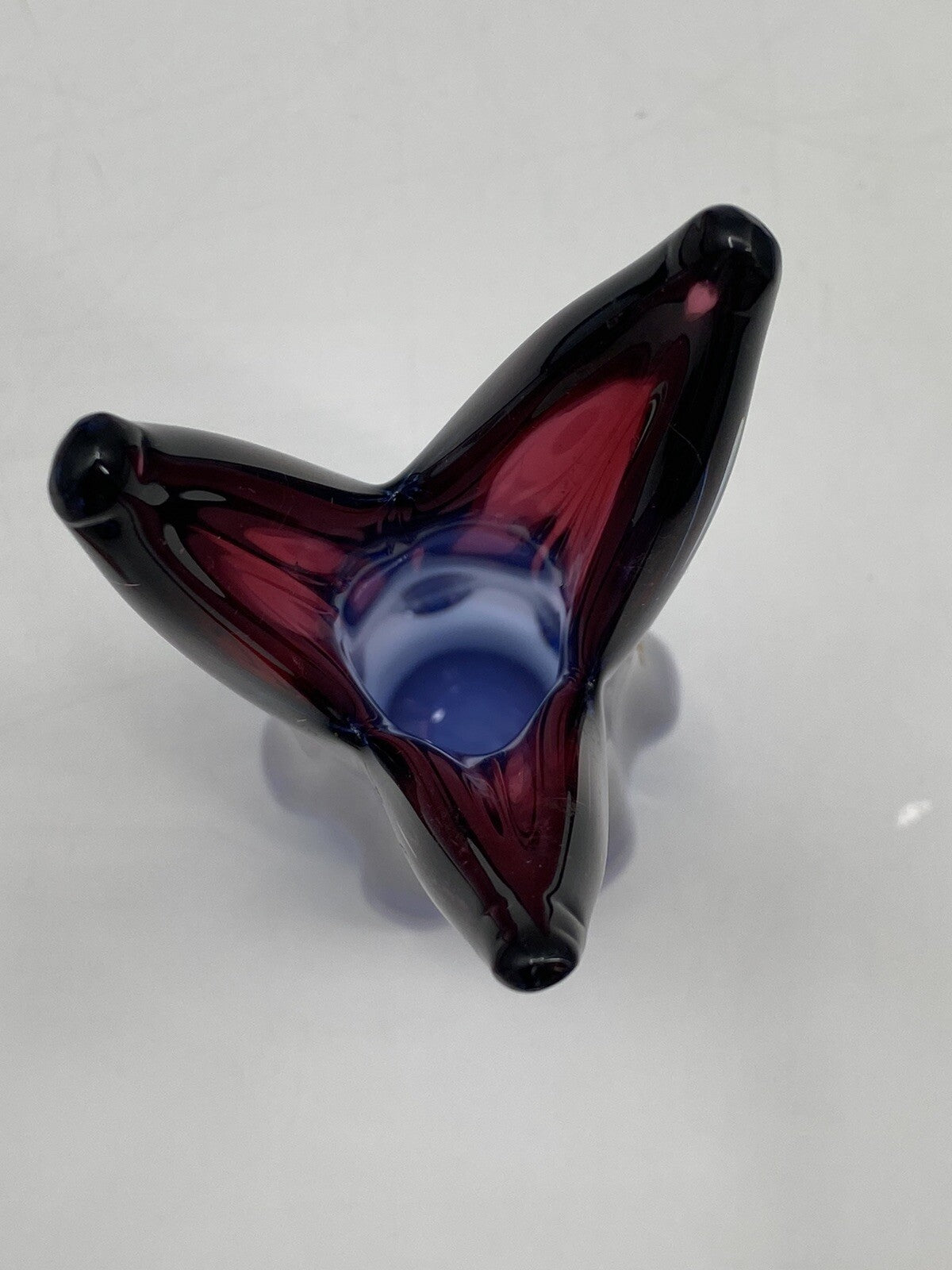 * MURANO GLAS VASE ITALIEN MID CENTURY SOMMERSO LILA ROSA MAGENTA