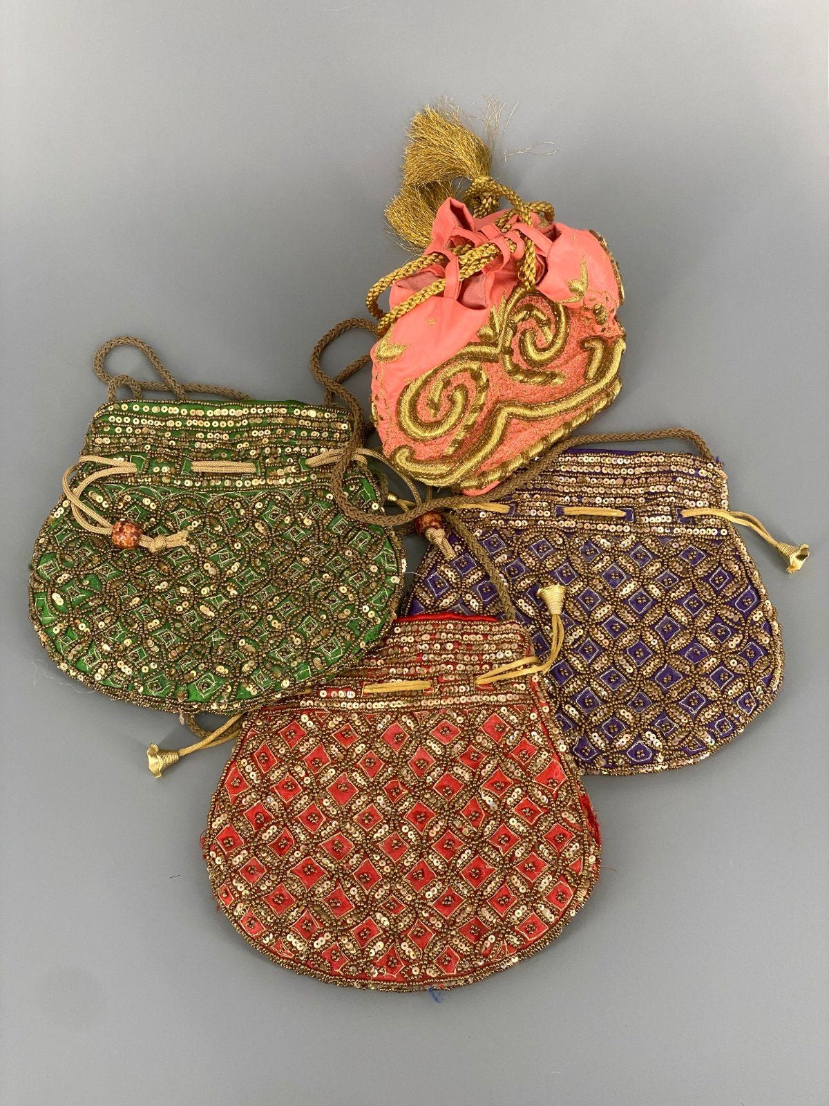 * 4x TASCHEN BOTLI BATWA BAG BEUTELTASCHE PAUL ROPP KORDEL INDIA