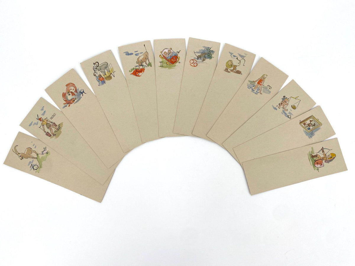 *12x AQUARELLGEMÄLDE HELENA GEESE STERNZEICHEN MONAT ILLUSTRATION