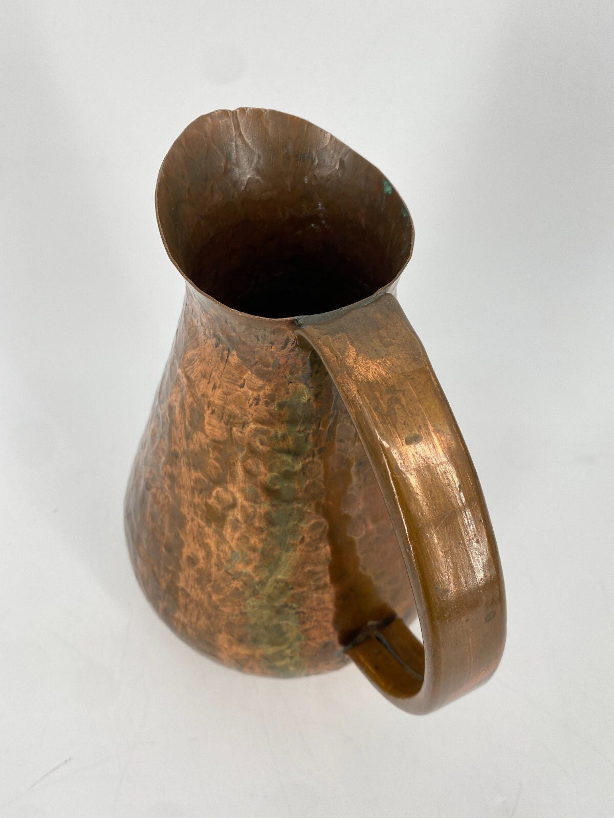 * KUPFER KANNE VASE HAMMERSCHLAG HENKELVASE HENKEL VINTAGE