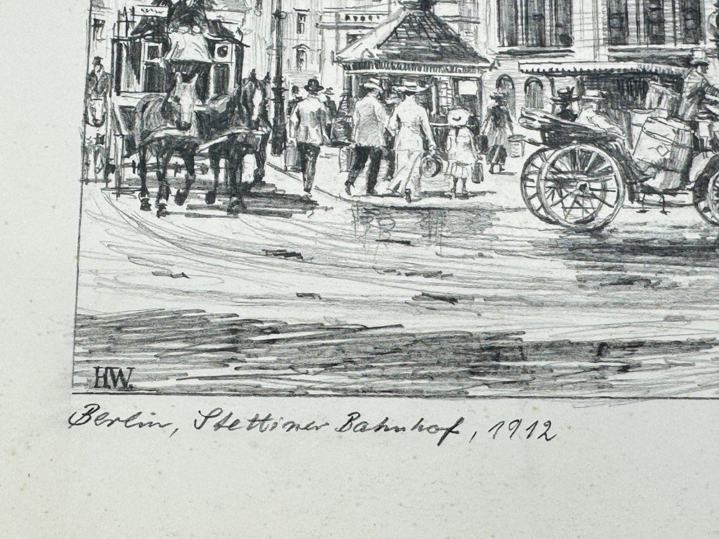 * HEINZ WEHLISCH ZEICHNUNG STETTINER BAHNHOF BERLIN ANSICHT 1912