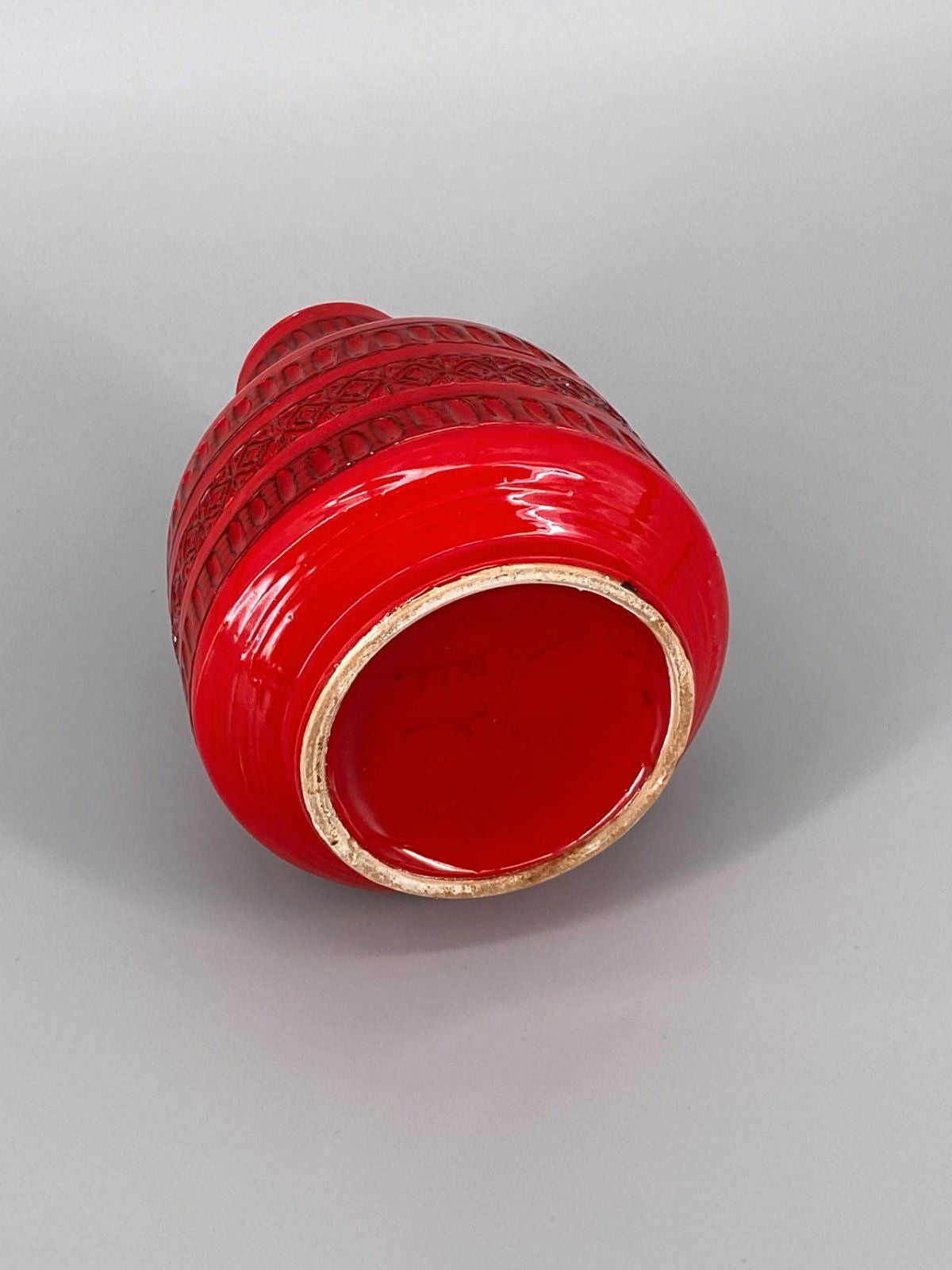 * VASE ITALY POTTERY BITOSSI LONDI ROT GEOMETRIE VINTAGE 60er