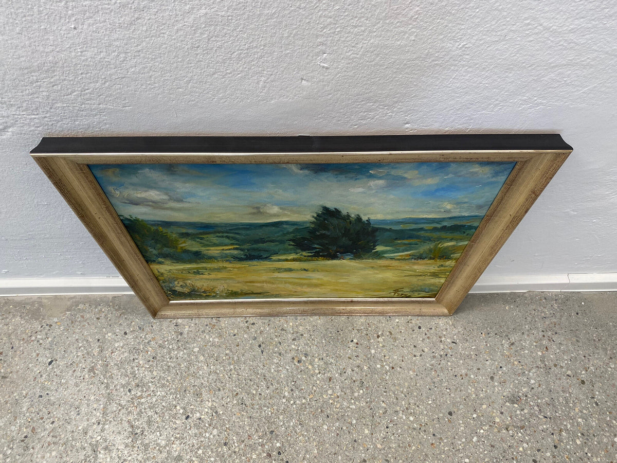 * ÖL GEMÄLDE PETER SCHMIDT SCHÖNBERG BERLINER KUNST BILD BAUM LANDSCHAFT RAHMEN