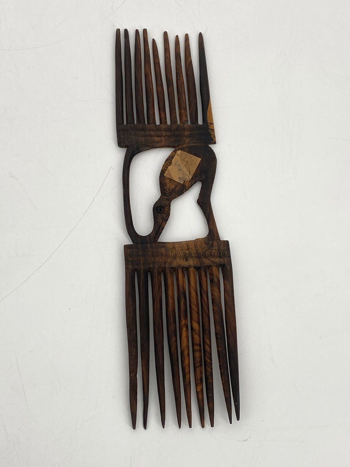 * 2 x AFRIKANISCHER KAMM HAARKAMM HOLZ HANDGESCHNITZT AFRIKA VINTAGE SCHNITZEREI