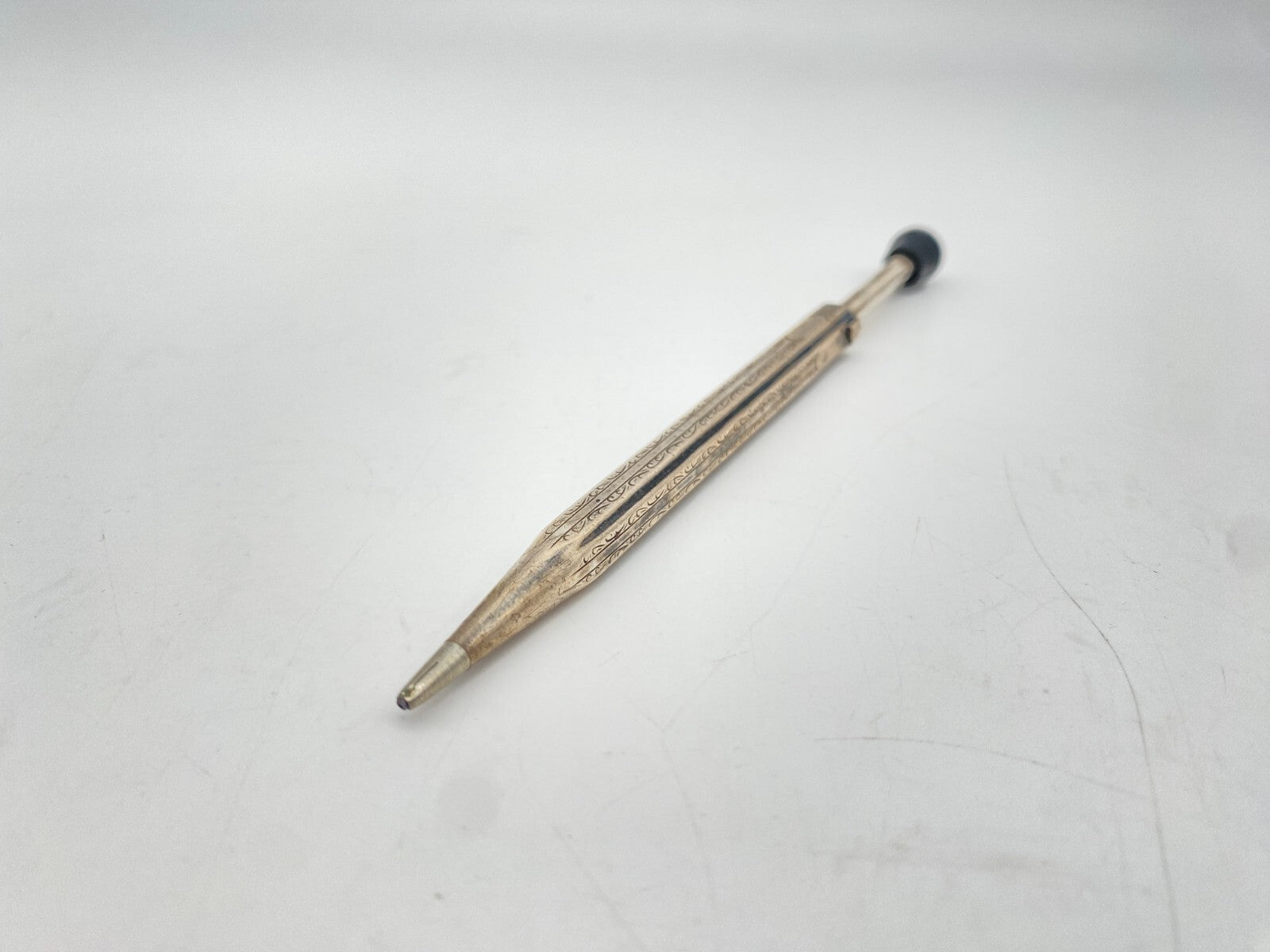 ANTIKER DREHBLEISTIFT ART DECO SILBERBAKELIT KNOPF UM 1920 SILBER