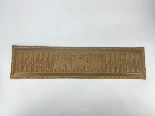 * WANDRELIEF KUPFER ORIENTALISCH INDISCH ELEFANTEN DEKORATION 61X15CM HANDARBEIT