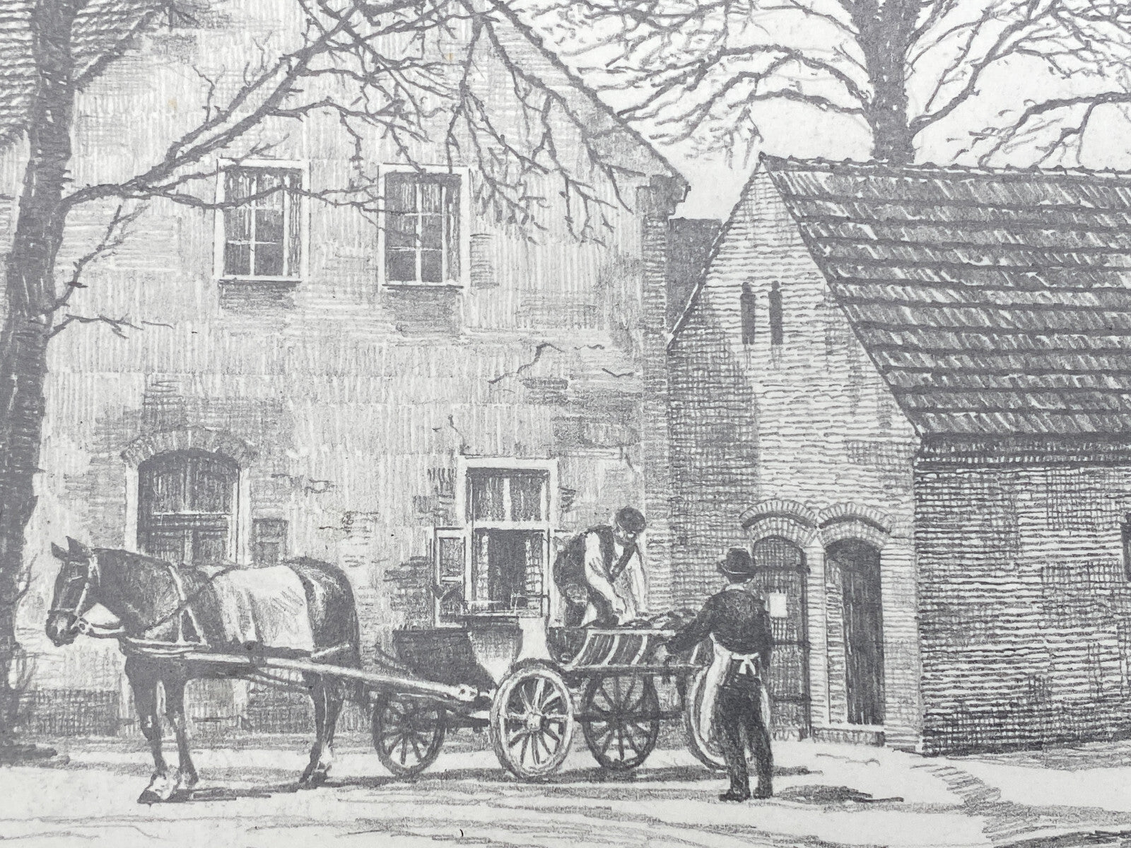 DEUTSCHER KÜNSTLER HEINZ WEHLISCH ZEICHNUNG DORFKIRCHE IN STOLPE  1880 SIGNIERT