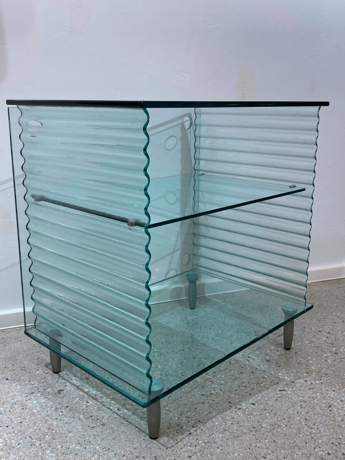 *HiFi PHONO GLAS SIDEBOARD RON ARAD FIAM 1980er ITALY ONDA